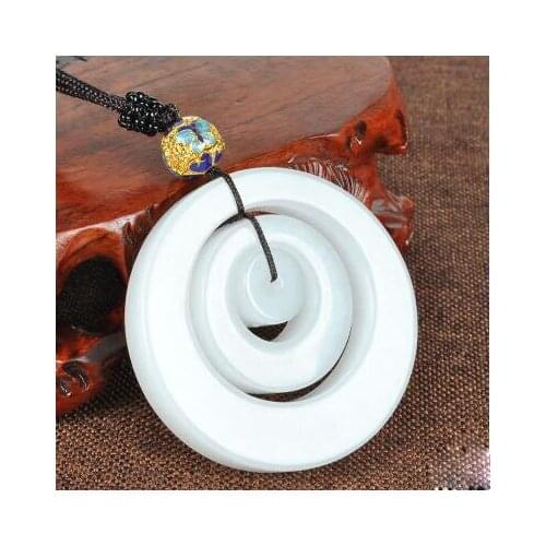 And Hetian Jade Luck pendant safety buckle jade Male and female Pendant