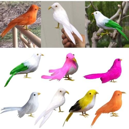 Artificial Mini Feathered Bird Ornaments Simulation Bird Figurine Festival Holiday Wedding Party Crafts Home Garden Decor