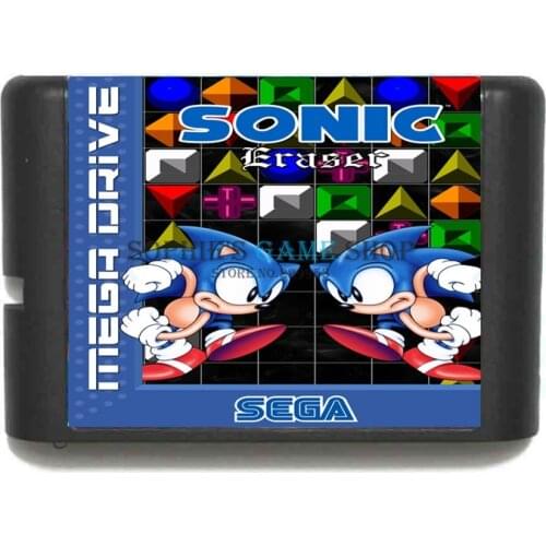 Sonic Eraser Game Cartridge Newest 16 bit Game Card For Sega Mega Drive / Genesis System