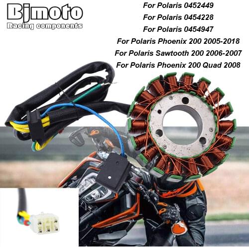BJMOTO Motorcycle Generator Stator Coil For Polaris 0452449 Phoenix 200 2005-2018 Phoenix 200 Quad 2008 Sawtooth 200 2006-2007
