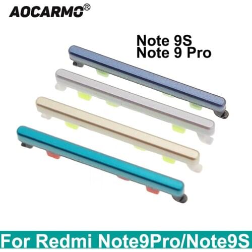 Aocarmo For Xiaomi Redmi Note 9 Pro Note9S Power On Off Button + Volume Up Down Buttons Side Switch Key Replacement Part