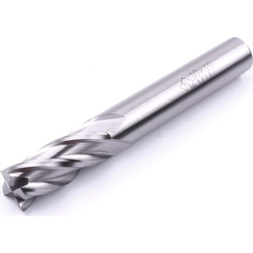 5Pcs M2AL Ultra Hard 10mm Shank 4 Flutes End Mill Blade length 25mm End Milling Cutter High Speed Steel Cutter Tools Router Bit