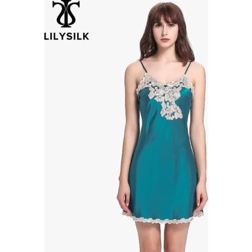 Женские ночные сорочки с кружевом LILYSILK China At AliExpress