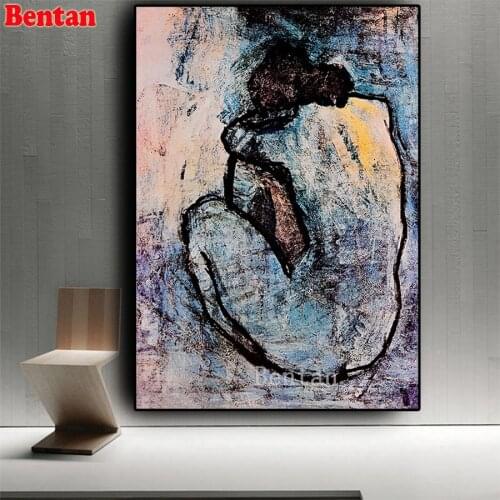 Blue Nude by Pablo Picasso DIY Diamond mosaic Cross Stitch Kits 5D Square Round Full Drill diamond painting Embroidery decor