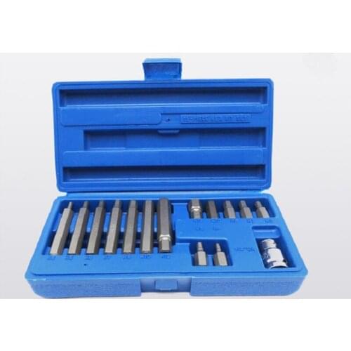 New 15Pc H4-H12 Hex Star 1/2" Socket Drive Adaptor Set Bits Hex Bits L30MM L75MM