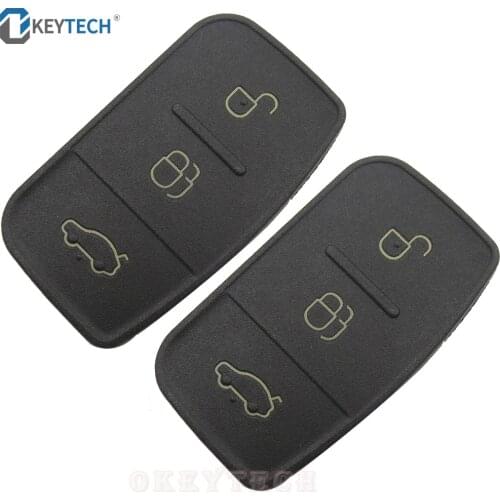 OkeyTech For Ford Fiesta C Max S Max Galaxy Remote Flip Folding Car Key Shell Replacement Button Pad Hard Repair 3 Buttons