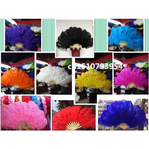 Wholesale 1pcs beautiful big natural ostrich feather fan Dance performance Dance performance Christmas decoration diy