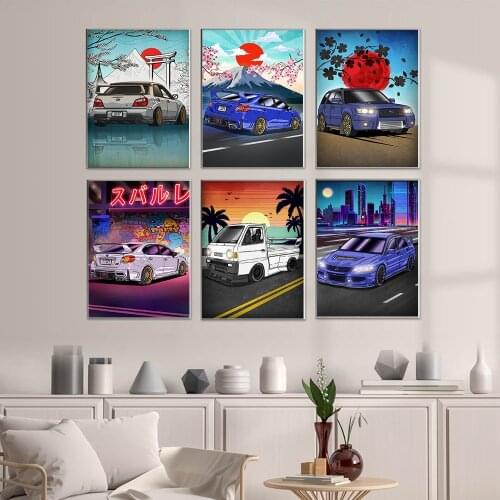 HD Art Print Posters Nordic Home Decor Tokyo Street Racing Wall Modular Truck Landscape Pictures Living Room Canvas Painting