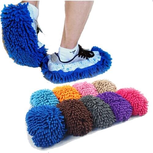 1 Pair Plush Shoe Cover For 35-42 Size Shoe Household Cleaning Tools Board Water Absorption Dust Removal Maternity Shoes E11647