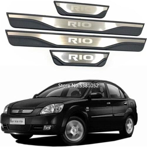 Stainless Steel Door Sill For Kia Rio 3 Rio3 Rio4 X-LINE 2012 2013 Accessories Threshold Protector Scuff Plate 2014 2015 2018
