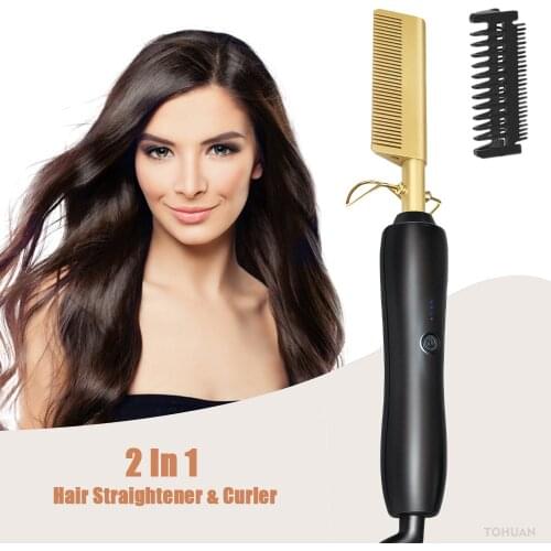Heating Comb Straightener Electric Hot Comb Flat Iron Hair Straightening Brush Smoothing Iron Comb Hair Straightener Brush