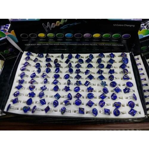 Dried flower multicolor flower adjustable mood rings mixed design