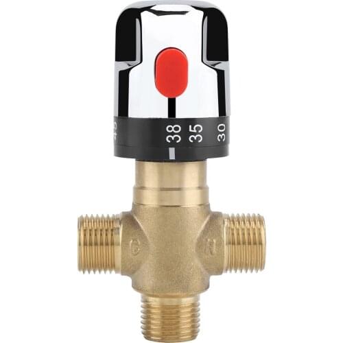 Bathroom Adjustable Thermostatic Mixer Valve Brass Water Mixer Hot/Cold Water Mixing Temperature Control Valve For Water Heater