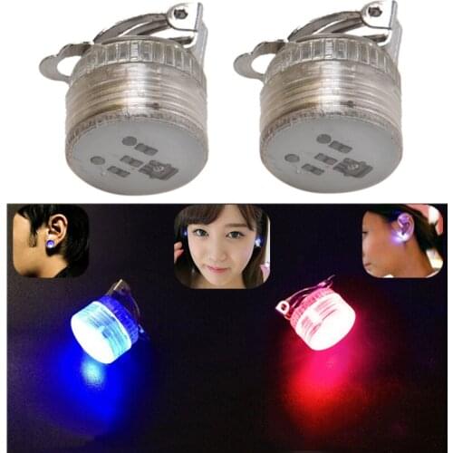 1Pc Unisex LED Flashing Blinking Ear Stud Earrings Cool Colorful Luminous for DJ Dance Party Bar For Women Men