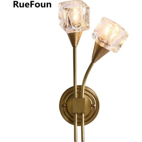 Modern led crystal aplique luz pared abajur deco maison home deco beside lamp