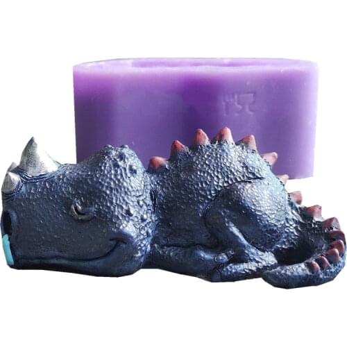 Sleeping Dinosaur Molds Fondant Cakes Decor Tool Silicone Molds Sugarcrafts Chocolate Baking Tools for Cakes Form18142