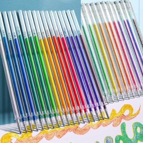 8/12/18 Color High Light Glitter Pen Refill Rod Shiny Metal Color Highlighter for Drawing Painting Scrapbooking School Supplies