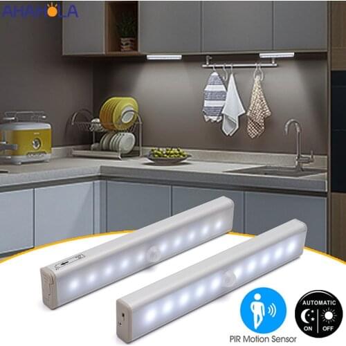 LED Motion Sensor Closet Light Night Lamp For Kitchen Stairs Wardrobe Cupboard LEDs Under Cabinet Light
