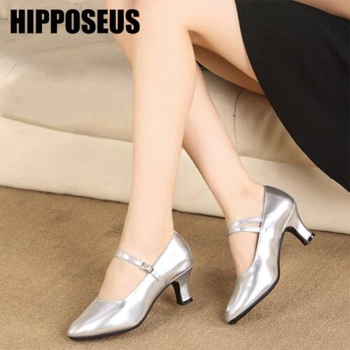 Hipposeus Latin Dance Shoes for Woman Girls Ladies Ballroom Modern Tango Dancing Shoes Closed Toe Sequins HIPPOSEUS Dropshipping