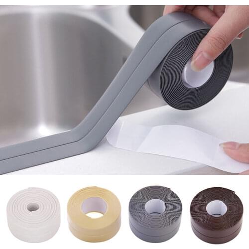 Waterproof Self Adhesive Tape Anti Moisture Kitchen Ceramic Stickers Home Decor PVC Bathroom Furniture Wall Corner Stickers