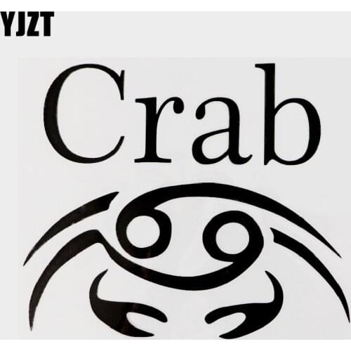 YJZT 14CM×11.7CM Fun Car-styling Animal Crab Vinyl Decal Car Sticker Black/Silver 13F-0104