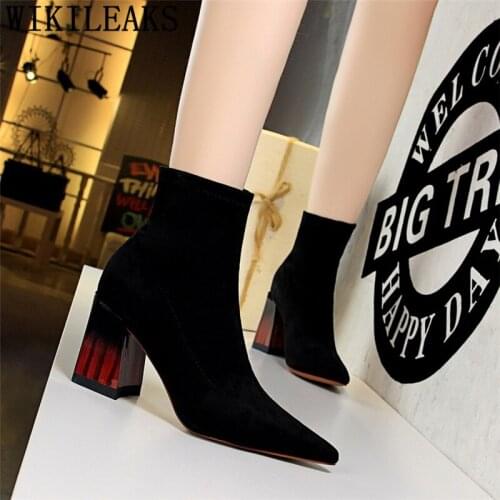 Ankle boots for women high heel boots winter boots women fashion shoes woman zapatos de mujer bayan ayakkabi chaussures femmes a