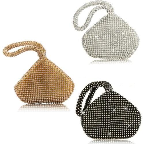 Womens Triangle Glitter Handbag Purse Clutch Evening Luxury Bags Party Prom