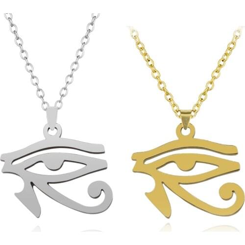 Hot Sale Stainless Steel Eye Of Horus Pendant Necklace For Women Retro Ancient Egypt Series Necklace Drop Shipping