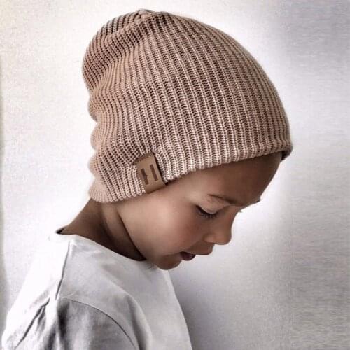 Winter Knitted Warm Mom Dad Baby Matching Hat Casual Kids Girl Boy Caps Children Beanie Cap 1PCS