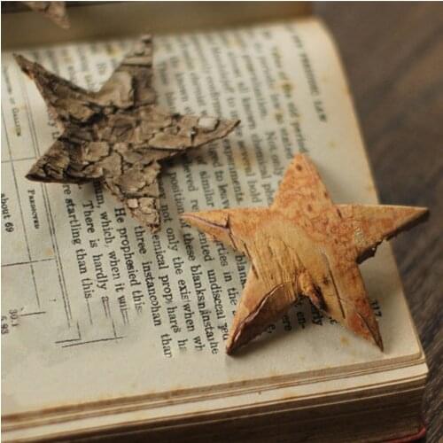 10pcs, Natural Five-pointed star Birch Bark,Dried display flower for Wedding Party Home decoration accessories,gift box filler