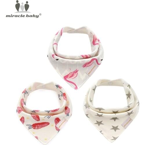 3pcs Newborn Baby Bandana Drool Infant Feeding Bibs Absorbent Collar Burp Cloth for Kids Pure Cotton Bib Toddler Triangle Scarf