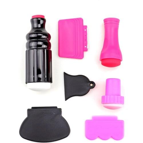 7 pcs/set Stamping kits double rubber Stamp Tools equipment Scraping Knife Set Rectangle/Round