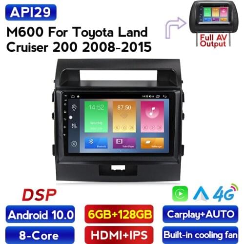 Car Radio Multimedia Video Player DSP IPS wifi bt Android 10 NO 2din dvd For Toyota Land Cruiser 200 2008-2015 Carplay SWC 4GLTE