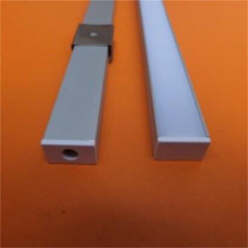 Led strip profile with milky or transparent cover and plastic end caps and metal clips free shipping cost 2m/pcs 120m/lot