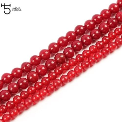 8mm Natural Red Coral Stone Beads for Bracelet making Diy Necklace Loose Spacer Precious Stone Beads Wholesale S010