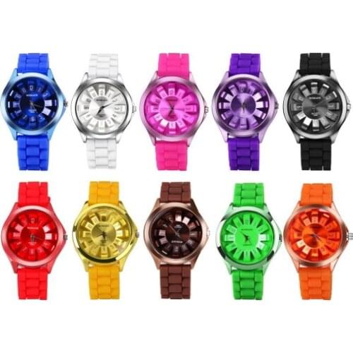 Textured Blocky Chrysanthemum Petal Face Watch China Brand WoMaGe Watches Women Men Silicone Jelly Wristwatches relogio feminino