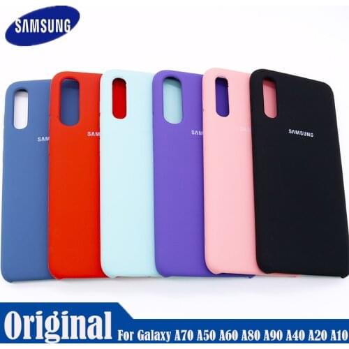 Original Samsung Galaxy A90 A30 A40 A50 A60 A70 A8S Back Case Liquid Silicone Case Silky Soft-Touch Finish Back Protective Cover
