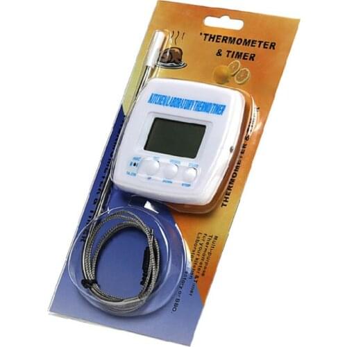 Digital Food Temperature Meter Timer Lcd Display for Cooking Meat BBQ Grill