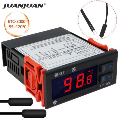 ETC-3000 Thermoregulator Temperature Controller Refrigerator Defrosting Alarm Thermostat Humidity Heating Control 220V 20%OFF