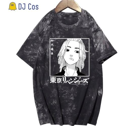 Anime Tokyo Revengers Cosplay T-shirt Manjirou Sano Tee Short Sleeve Summer Gradient Top O-Neck Cosplay Costume Oversize