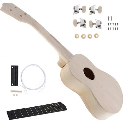 21 Inch Simple and fun Ukulele DIY Kit Hawaii Guitar Handwork Support Painting Childrens Toy Assembly for Amateur