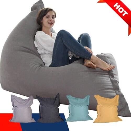 Giant Rectangle Sofa Cover Bean Bag Chair Pouf Envelope Lazy Beanbag Bed Corner Seat Floor Ottoman Recliner Futon