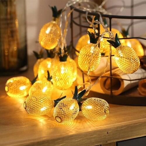 Pineapple String Lights 10LED 20LED Fairy Light lamp Battery Powered Lantern Romantic Xmas Wedding Party Night Strip Light