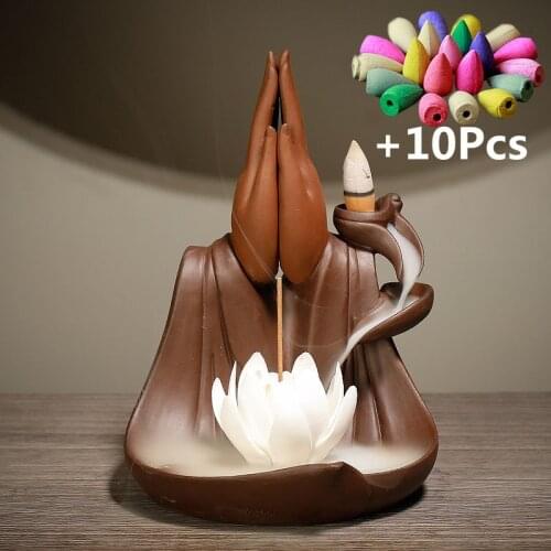 Handmade Ceramic Zen Incense Burner Feng Shui Decoration (Free Gift 10Pcs Incense)