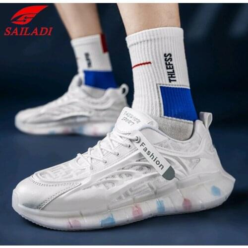 Sailadi Running Shoes Men Breathable Fly Woven Popcorn Combination Sole Sports Shoes Outdoor Walking Training Sneakers S9101