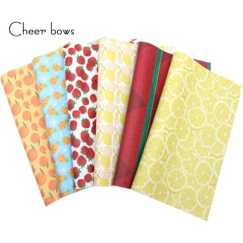 Cheerbows Summer Fruit Printed Hairbow Fabric Sheets DIY Handmade Bag Shoe Material Printed Artificial Synthetic Leather 22*30CM