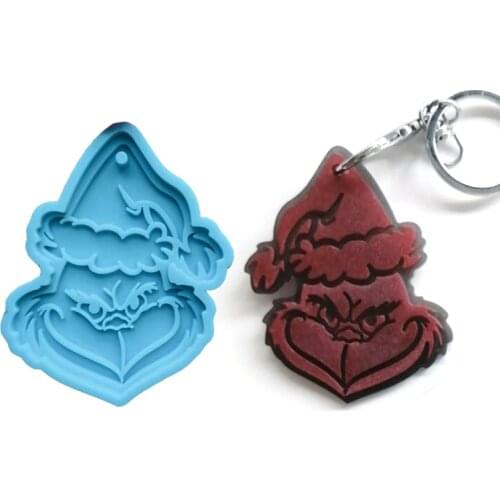 Cartoon Bad Bird Keychain Resin Molds Villain Edgle Phone Charm Silicone Moulds for DIY Epoxy Resin Pendant