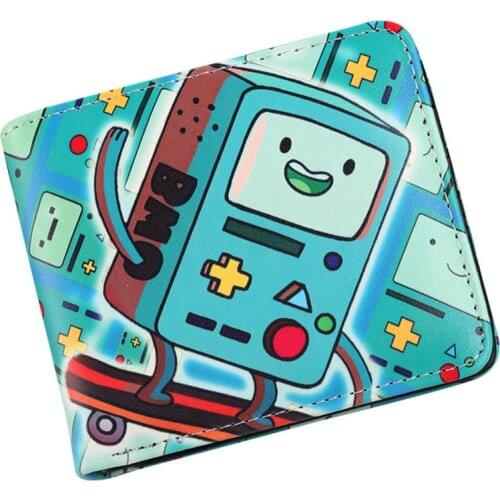 Cartoon wallet Adventure Time BMO Bi-fold Wallet Mens Credit Card Holder Wallet ID Cash Coin Purse