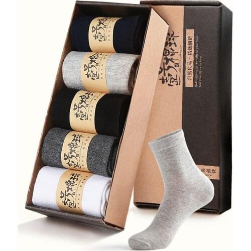 Men Business Quality Brand Socks Breathable Casual Socks 2 Styles Ankle & Short Men Sock Meias Calcetines EUR 35-39(5 pairs/box)
