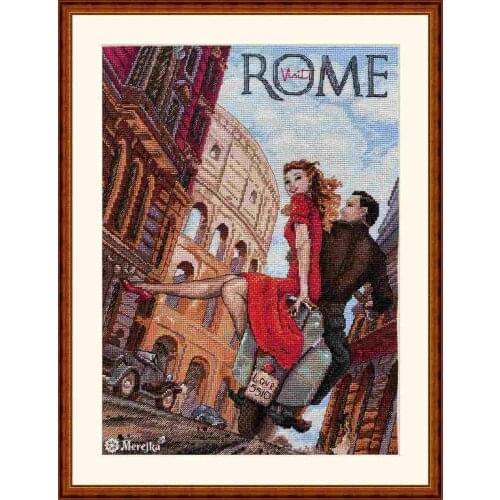 Roman Holiday Visit Rome 39-49 Cross Stitch Set Cross-stitch Kit Embroidery Needlework Craft Packages Cotton Fabric Floss